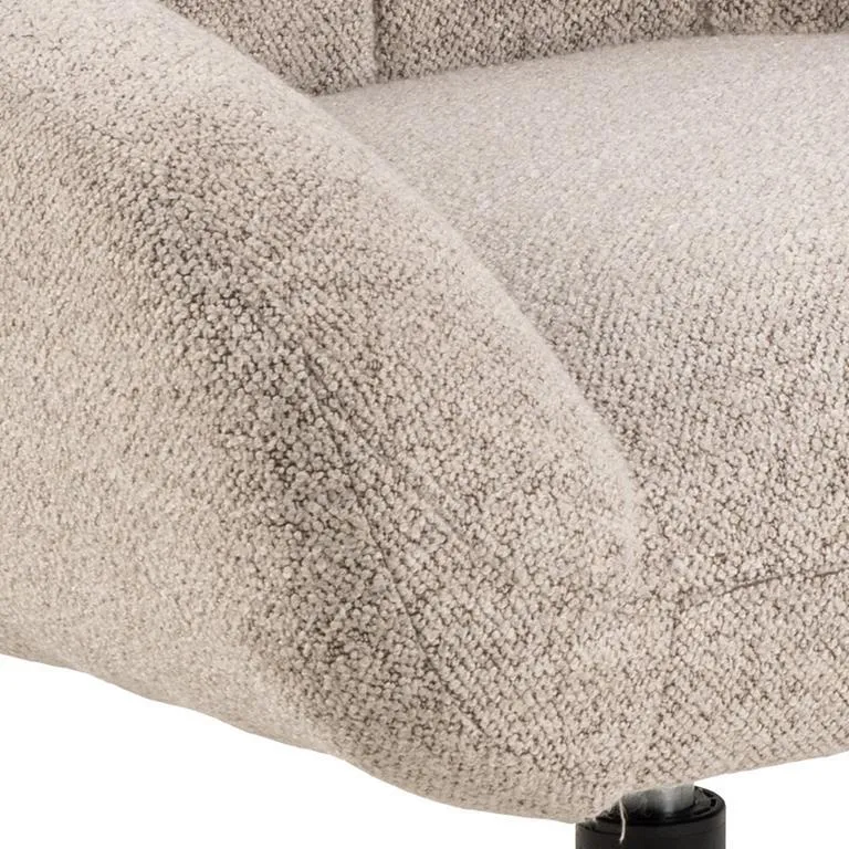 Fotel MEBLIVA Paris Tapicerowany Tkanina Boucle - Beżowy