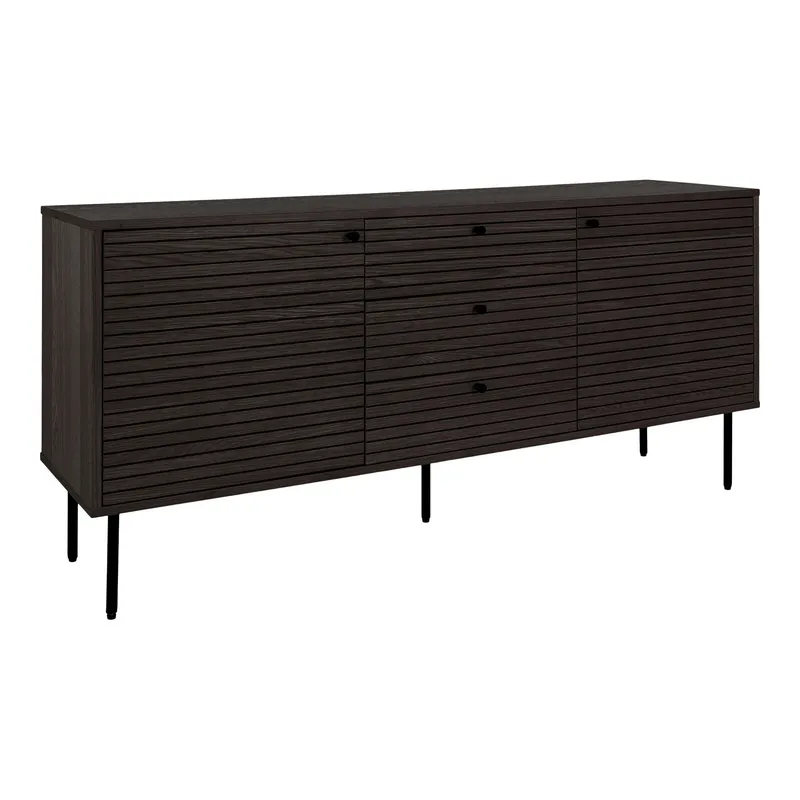 Komoda MEBLIVA Kyoto 3 Szuflady 150 cm Dąb Dymiony - Brązowa