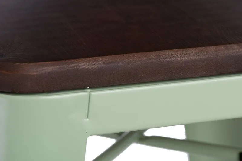 Hoker Barowy MEBLIVA Paris Wood 75cm Drewno - Zielony