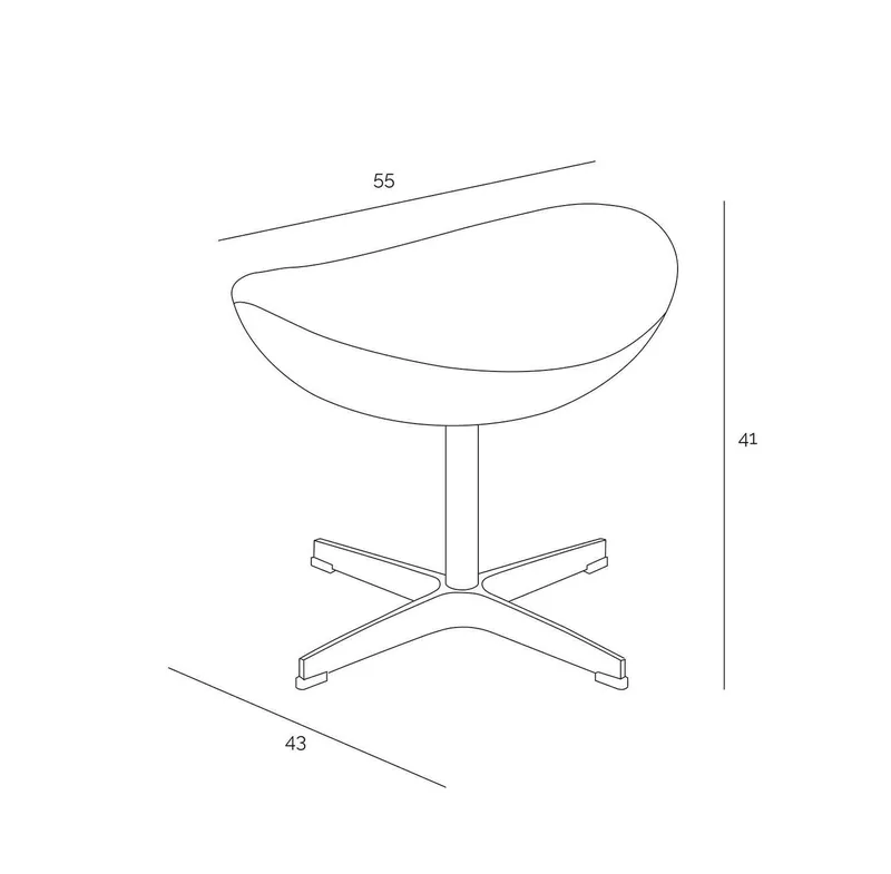 Podnóżek MEBLIVA Jajo Premium - Wełna, Nowoczesny Design - Szary