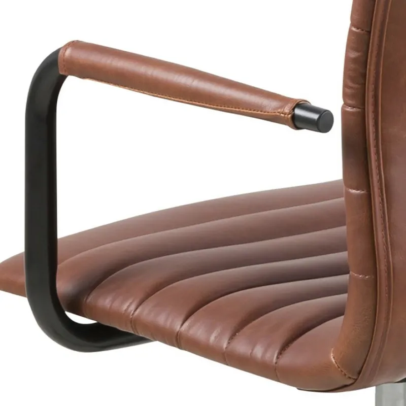 Fotel Biurowy MEBLIVA Winslow Ergonomiczny Skóra Ekologiczna - Brązowy