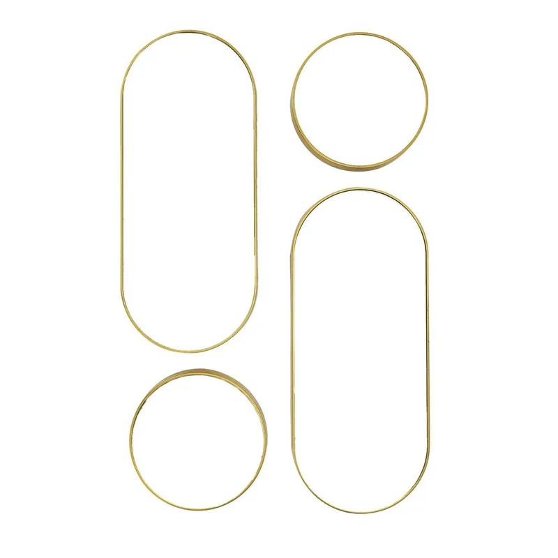 Zestaw 4 Luster MEBLIVA Deco Round, Okrągłe I Owalne, Glamour - Złoty