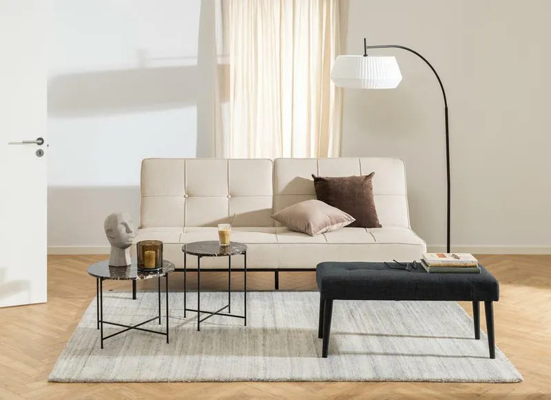 Sofa MEBLIVA Perugia Rozkładana 198 cm, Tkanina Basel - Beżowa