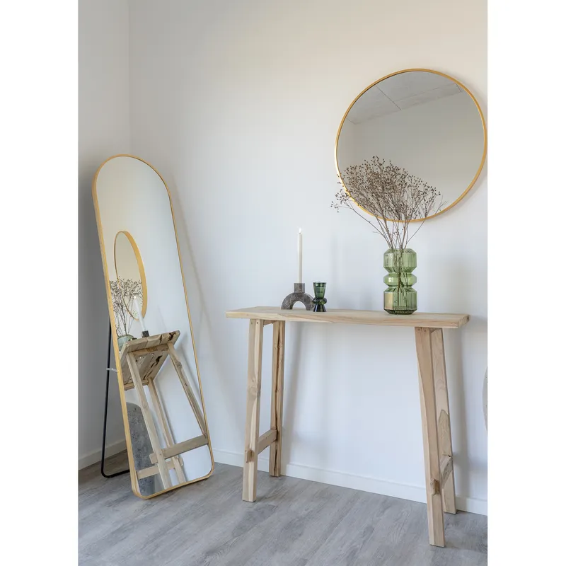 Konsola MEBLIVA Girona Drewno Tekowe Naturalne - 90x80 cm