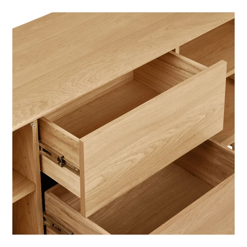 Komoda MEBLIVA Darwin 180x45x75 cm MDF Skandynawska - Naturalny Dąb