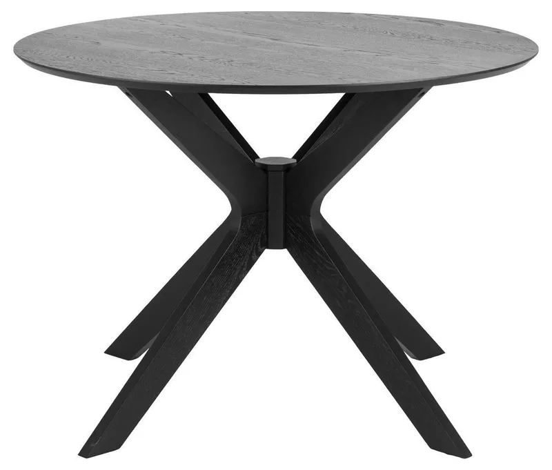 Stół Okrągły MEBLIVA Duncan Fornir Dębowy 105 cm - Czarny