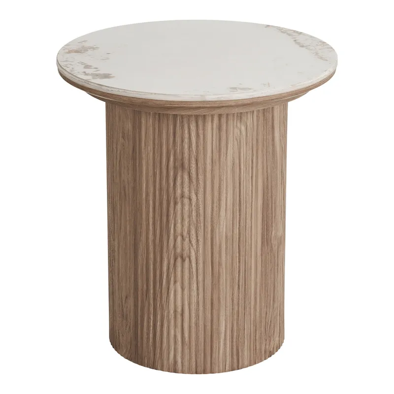 Stolik Kawowy MEBLIVA Athens Ceramiczny Okrągły 45 cm - Biały