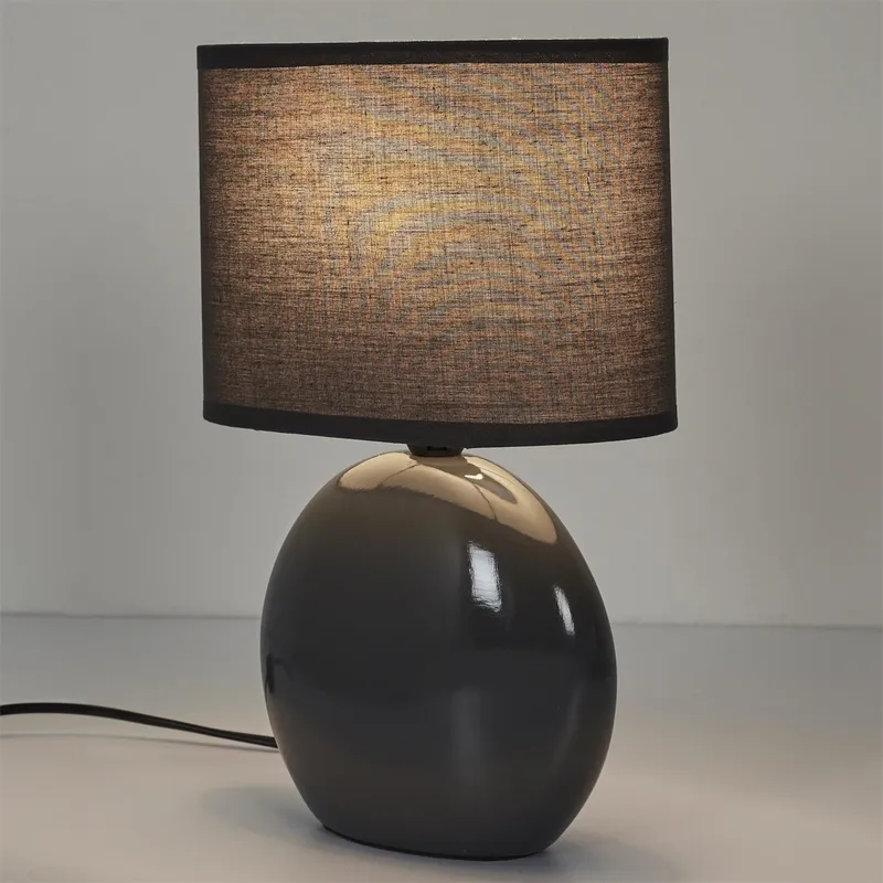 Lampa Stołowa MEBLIVA Ceramiczna Owalna - Szary