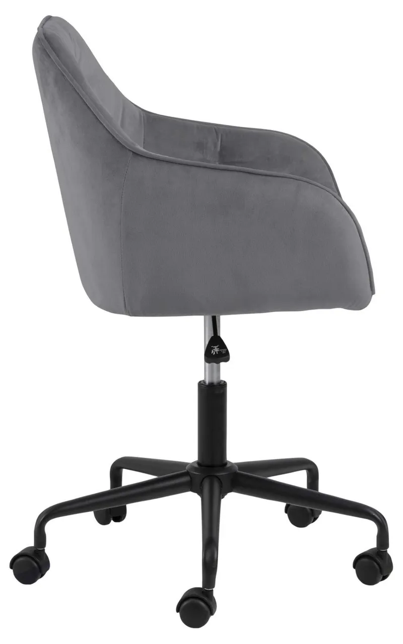 Fotel Biurowy MEBLIVA Brooke Welur, Ergonomiczny - Szary Jasny
