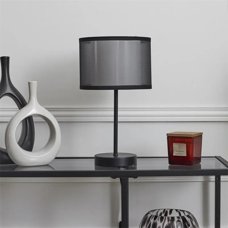 Lampa Stołowa MEBLIVA Z Podwójnym Kloszem, Metal, Skandynawski Styl - Szara