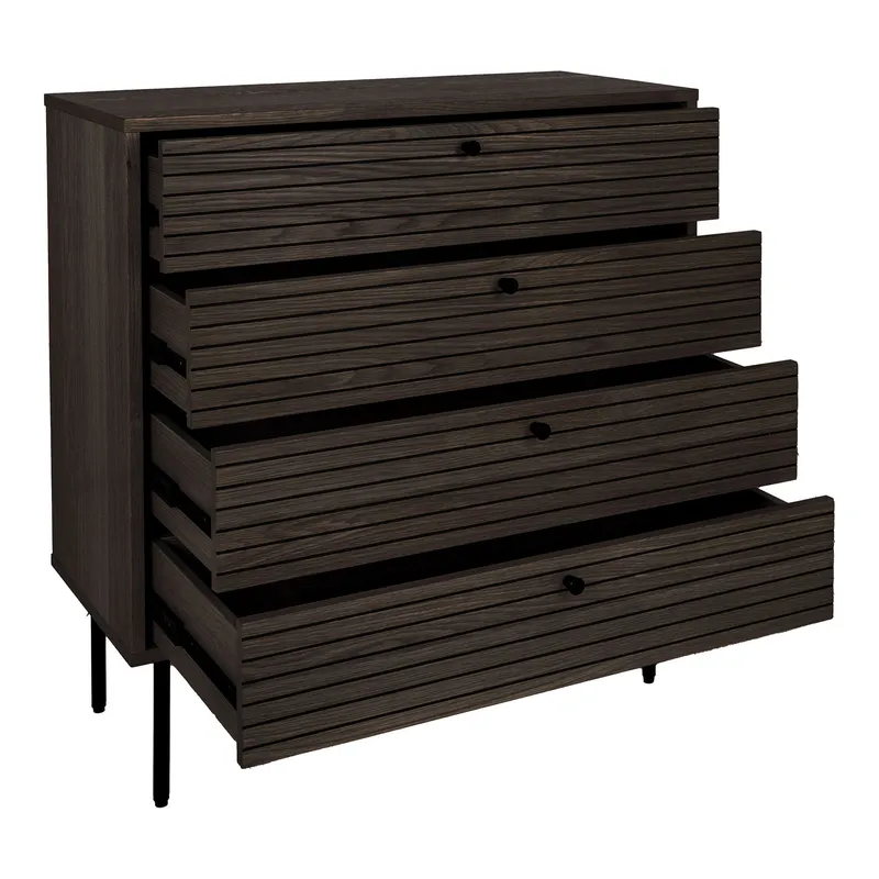 Komoda MEBLIVA Kyoto, MDF, Skandynawska, 80 cm - Brązowa