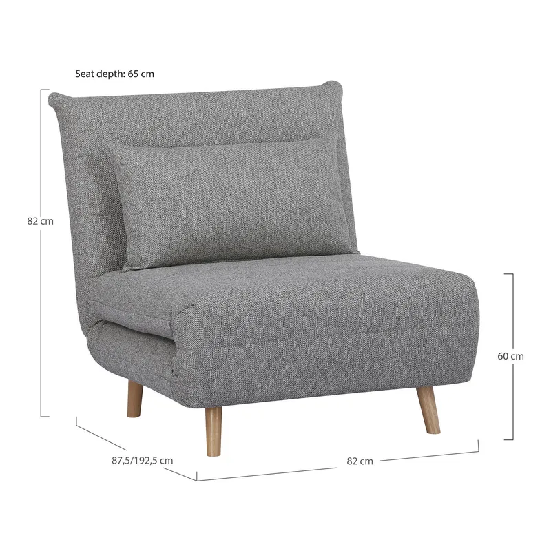 Sofa Rozkładana MEBLIVA Marlow 1, Skandynawska - Szara