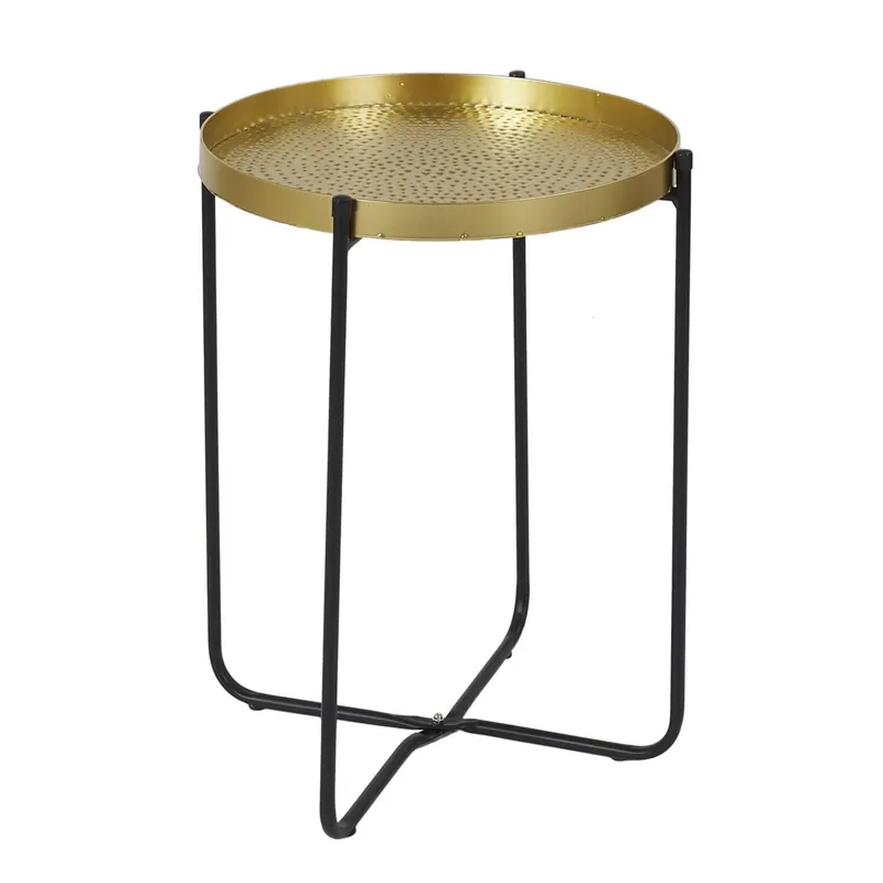 Stolik Kawowy MEBLIVA Alia Metal Okrągły 35 cm - Złoty/Czarny