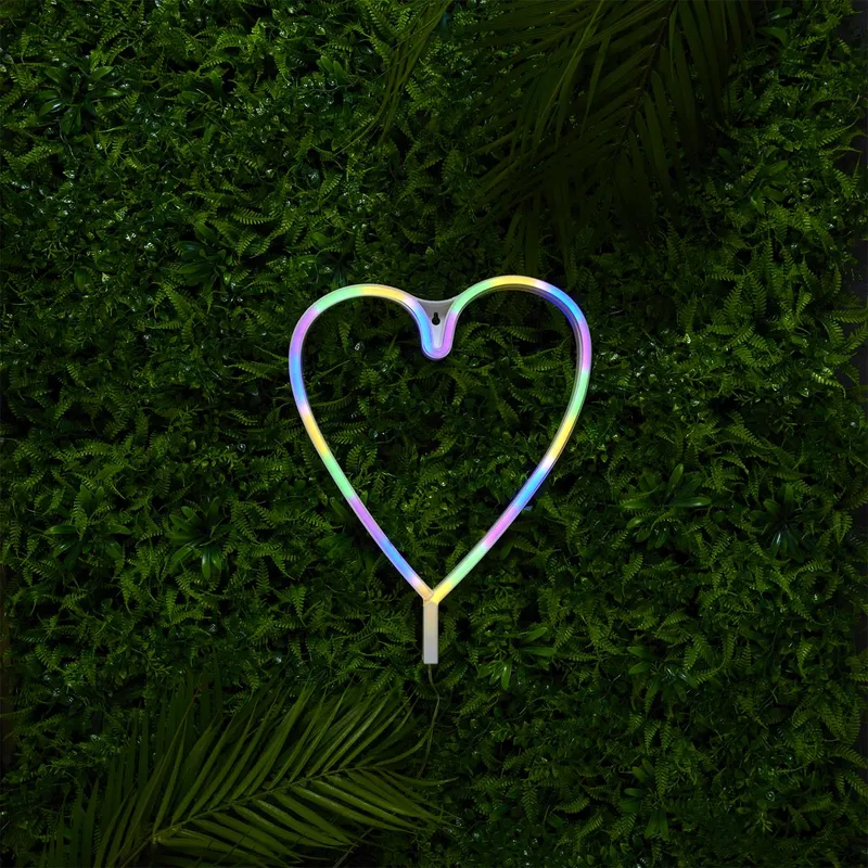 Lampka LED Neon Serce MEBLIVA - Nowoczesna Dekoracja Ścienna - Biały