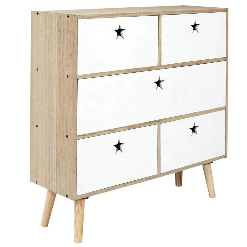 Komoda MEBLIVA Etoile Drewno Skandynawska 69 cm - Biała