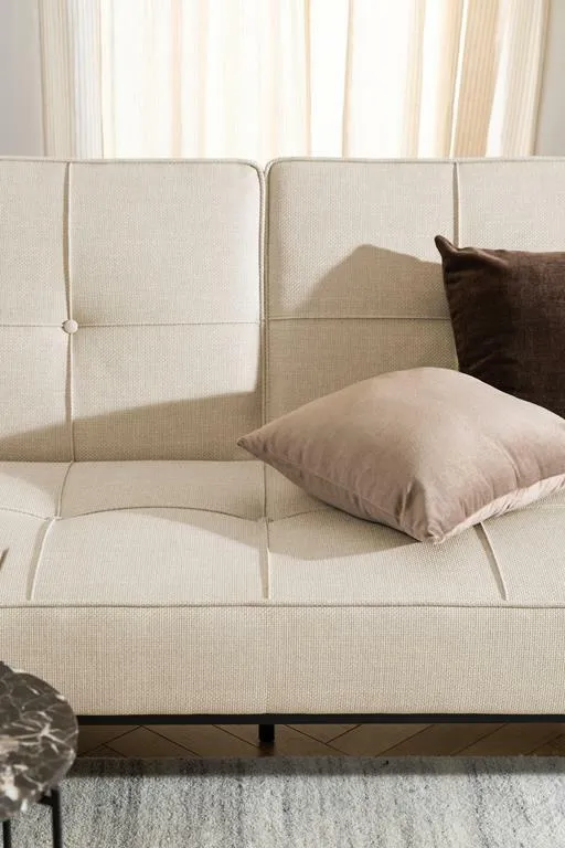 Sofa MEBLIVA Perugia Rozkładana 198 cm, Tkanina Basel - Beżowa