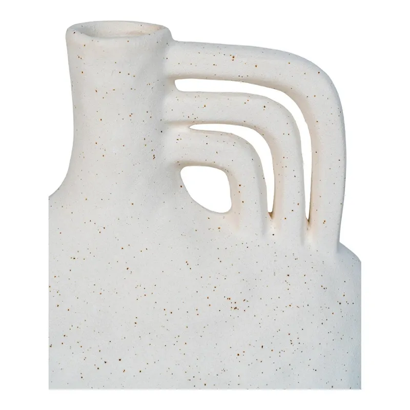 Wazon Ceramiczny MEBLIVA Rustykalny Nieregularny Kształt - Beżowy