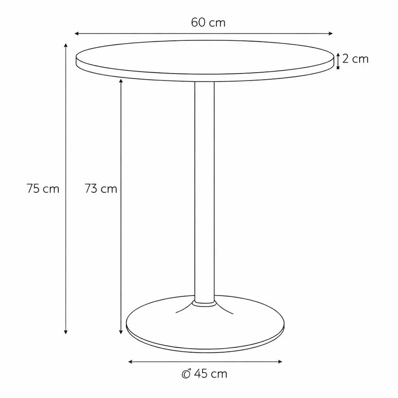 Stół MEBLIVA Hvar 60cm, Okrągły Nowoczesny - Czarny