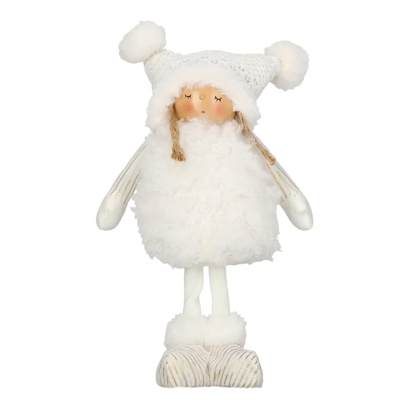 Figurka Dekoracyjna MEBLIVA Dziewczynka Śnieżynka 33cm - Biała