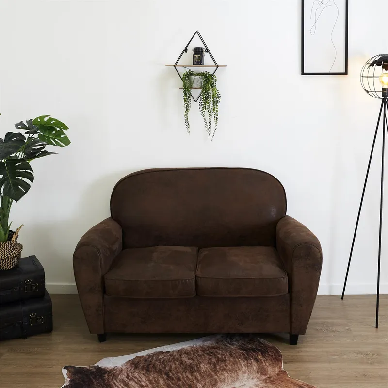 Półka Wisząca MEBLIVA Diamond, Metal MDF, 2 Półki - Czarny/Naturalny