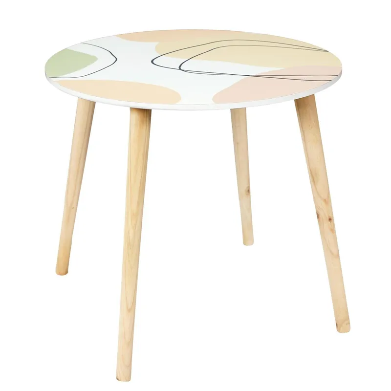 Stolik Kawowy MEBLIVA Arty Okrągły MDF 48cm - Pastele