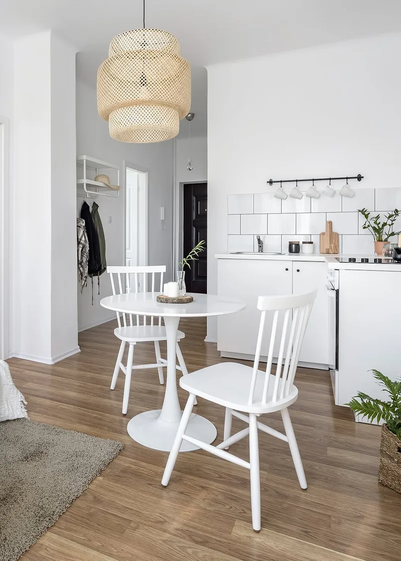 Stół Okrągły MEBLIVA Skinny White, MDF, 60 cm - Biały