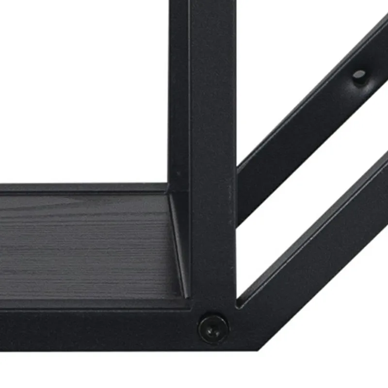 Półka MEBLIVA Seaford Octagon Industrialna 77x77 cm - Czarna