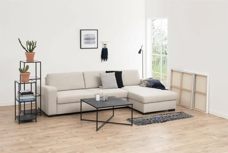 Szafka MEBLIVA Seaford II Nowoczesna MDF/Metal/Szkło - Czarna
