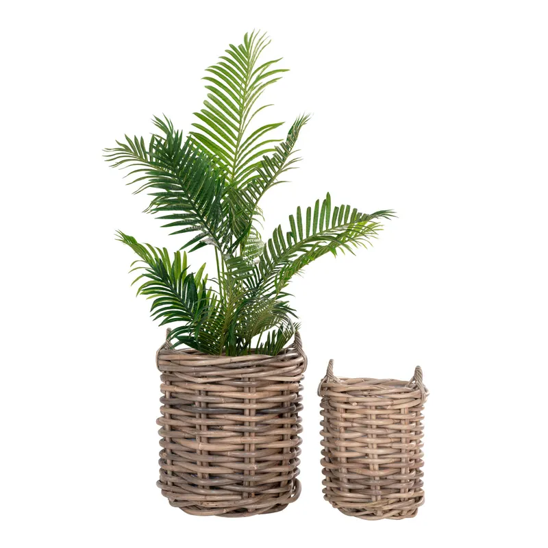 Zestaw 2 Koszy MEBLIVA Burton Rattan Naturalny - Boho