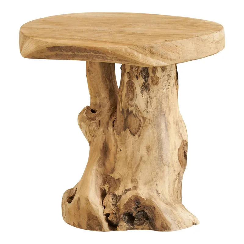 Stolik Kawowy MEBLIVA Palena Drewno Tekowe 40 cm - Naturalny