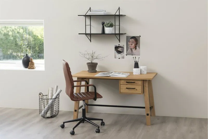Fotel Biurowy MEBLIVA Winslow Ergonomiczny Skóra Ekologiczna - Brązowy