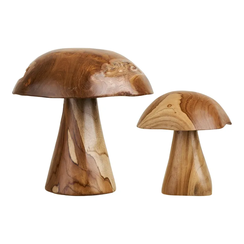 Dekoracja Ogrodowa GARDIVA Mushrooms Drewno Tekowe - Naturalny