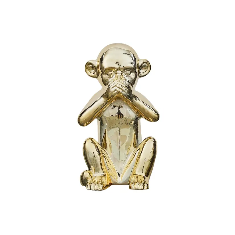 Figurka Dekoracyjna MEBLIVA Monkey Ceramiczna, 30 cm - Złota