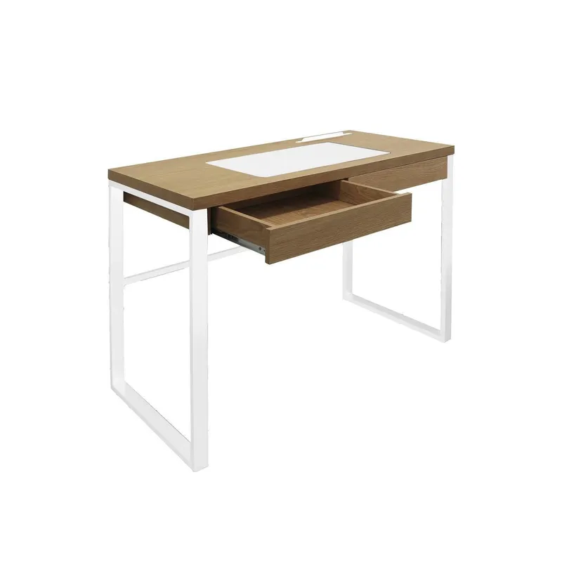 Biurko Industrialne MEBLIVA Dolem MDF/Metal 100x50 cm - Białe