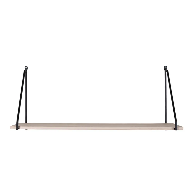 Półka Ścienna MEBLIVA Arnhem Drewno I Stal, 65 cm - Naturalna