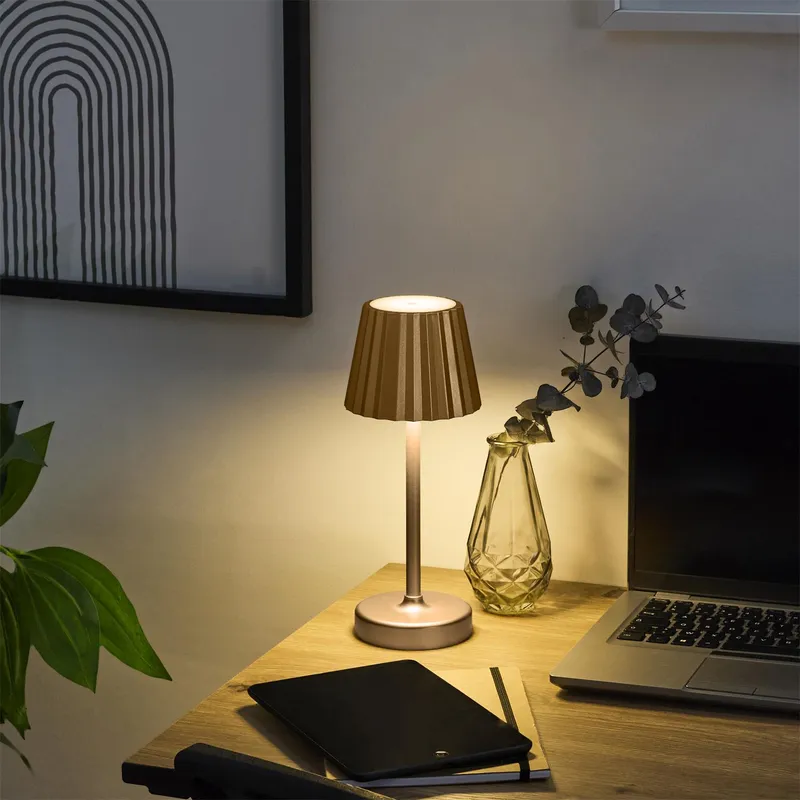 Lampka Nocna MEBLIVA Blanca LED Dotykowa Do Sypialni - Złota