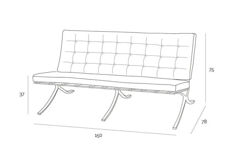 Sofa MEBLIVA BA2 Dwuosobowa, Naturalna Skóra - Biała