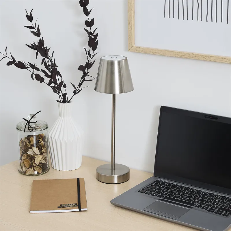 Lampa Stołowa MEBLIVA Casablanca LED Dotykowa 36cm - Srebrna