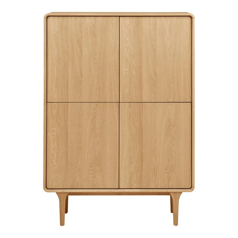 Komoda MEBLIVA Darwin Skandynawska 100x40x140 cm - Naturalny Dąb