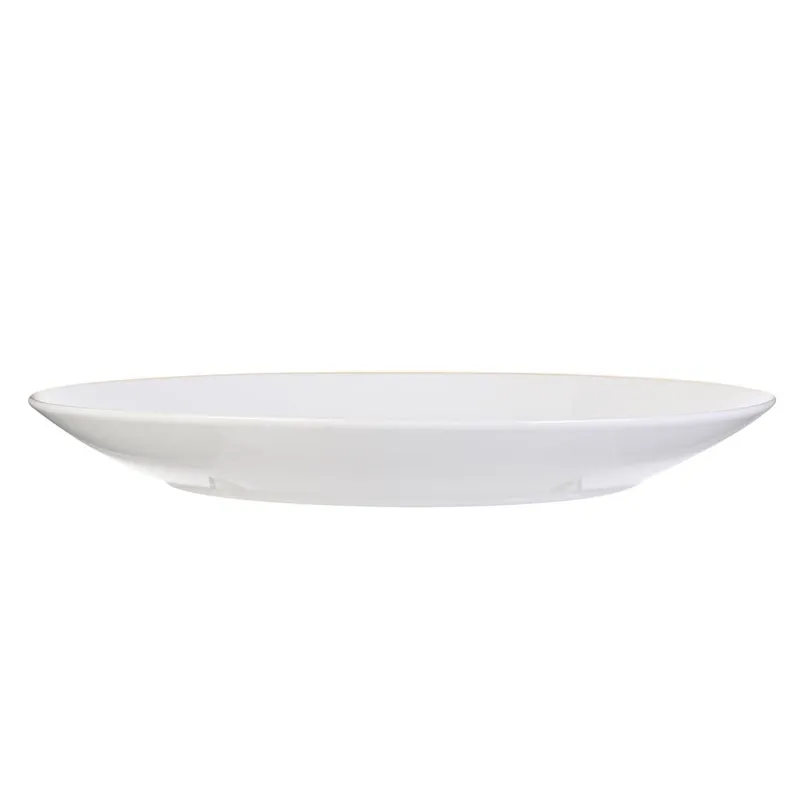Talerz Obiadowy MEBLIVA Pearl Gold Ceramiczny 27cm - Biały