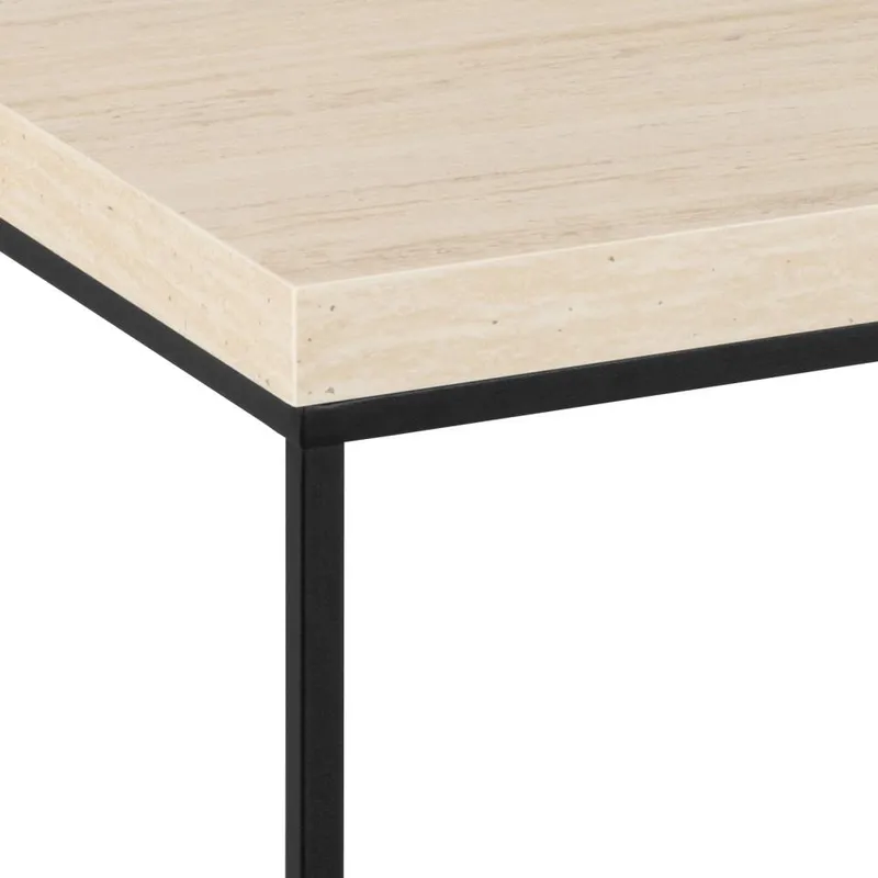 Stolik Kawowy MEBLIVA Barossa 110x55cm, Trawertyn - Czarny