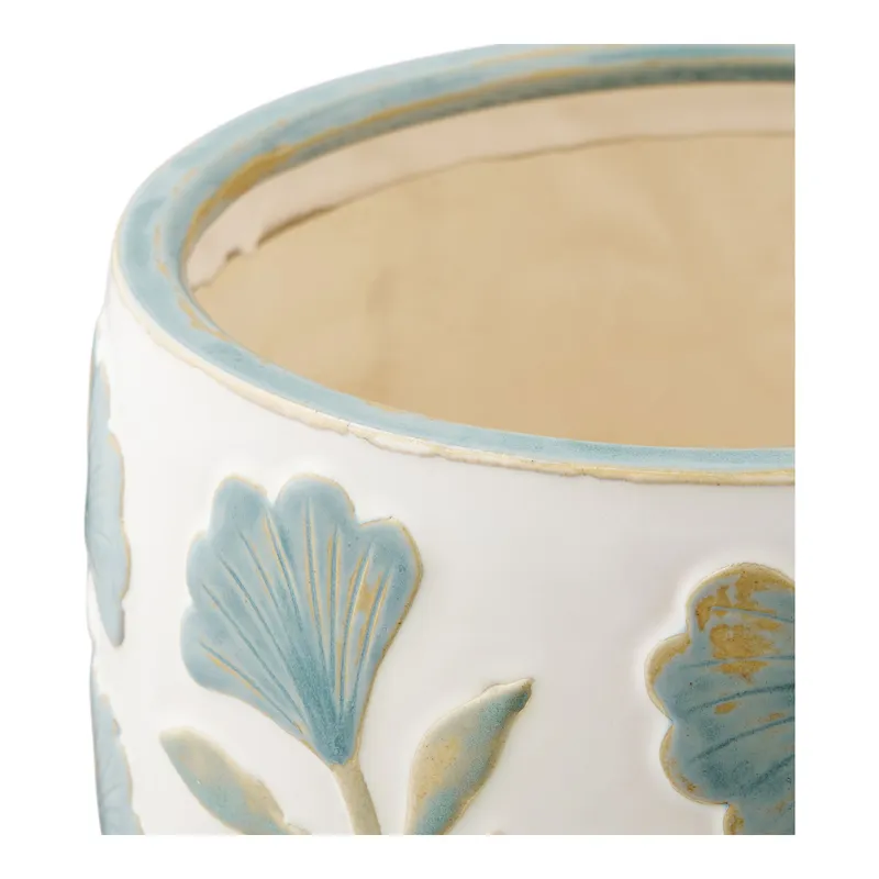 Donica Ceramiczna MEBLIVA Miłorząb, Klasyczna, Okrągła - Biała
