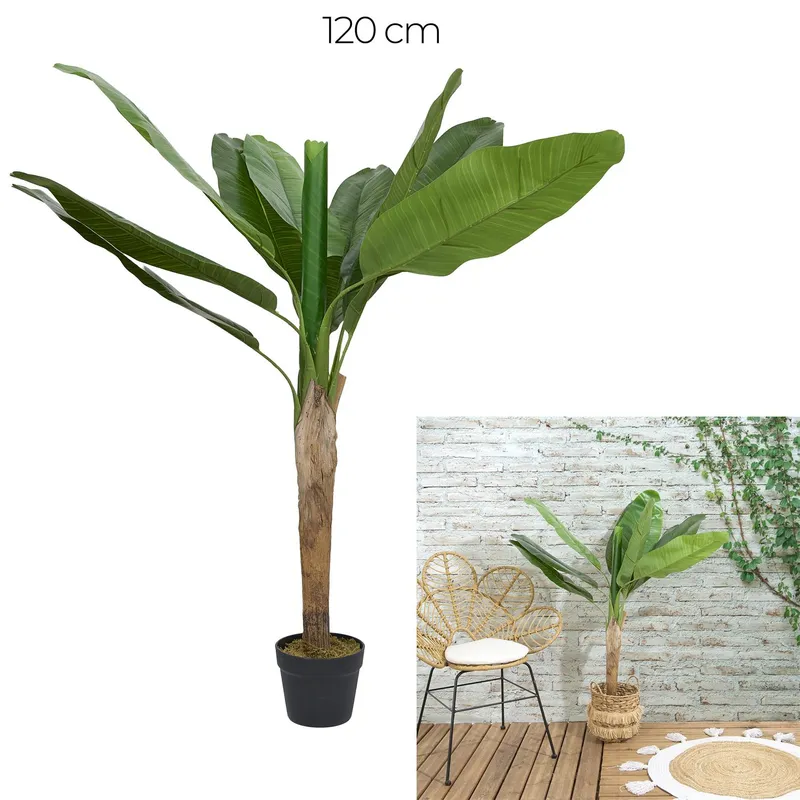 Sztuczna Roślina MEBLIVA Bananowiec 120 cm Do Salonu - Zielony