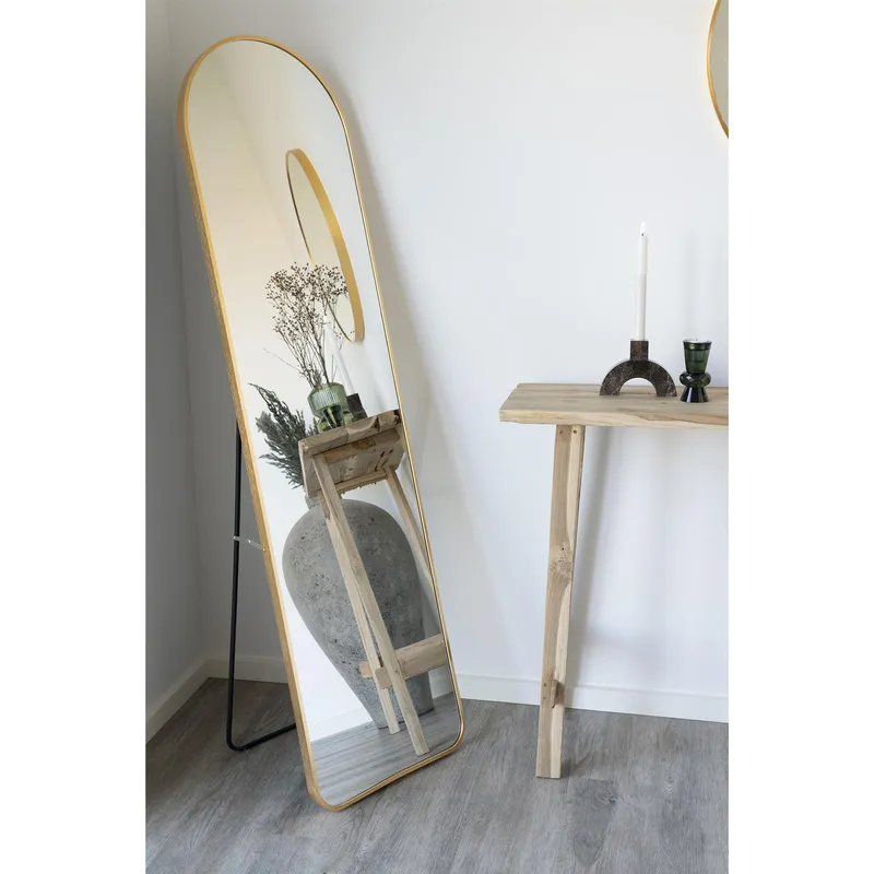 Lustro Stojące MEBLIVA Madrid Owalny 150 cm Metal - Złoty