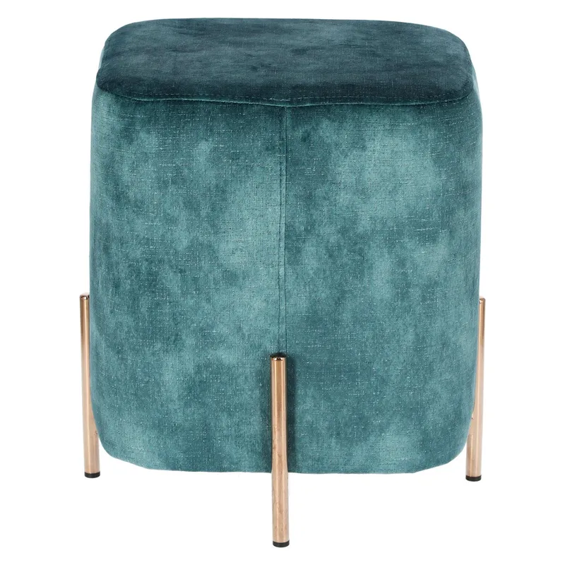 Pufa MEBLIVA Izbit Velvet, Tkanina Glamour - Niebieski