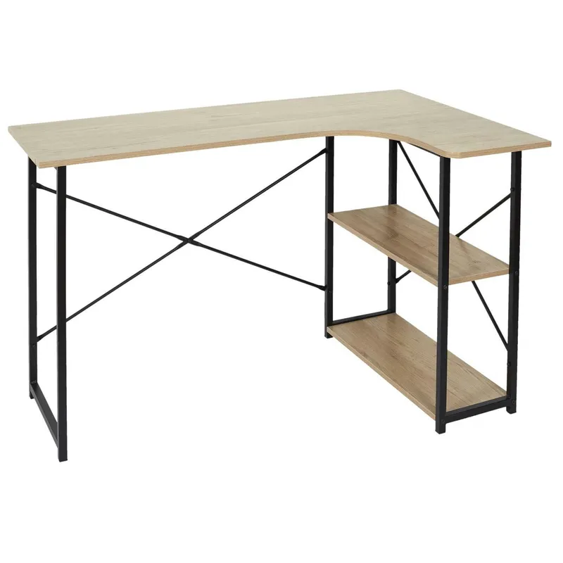 Biurko Narożne MEBLIVA Stand, 120x74 cm, Industrialny - Czarny