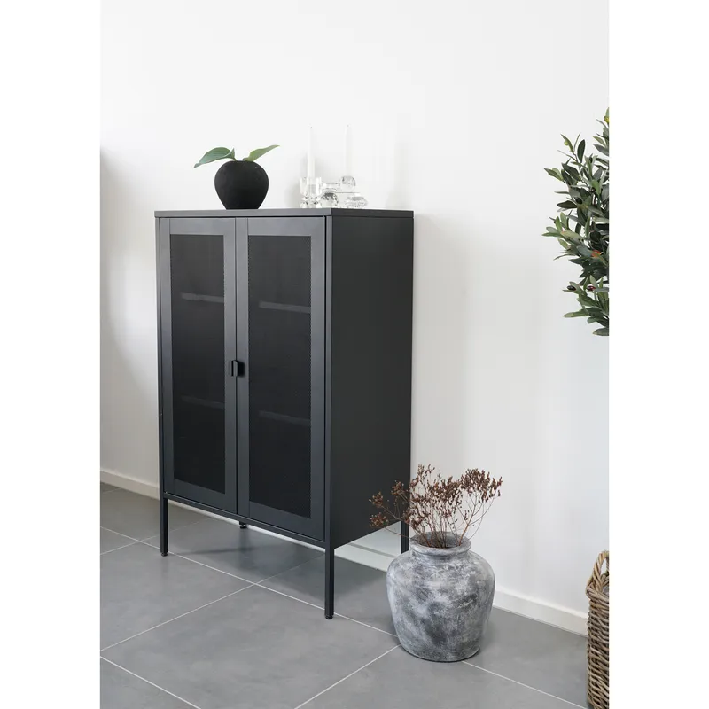 Gablota Melbourne MEBLIVA Metal Minimalistyczny - Czarna