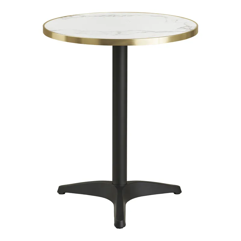 Stół Bistro MEBLIVA Okrągły 60 cm Glamour - Biały Marmur