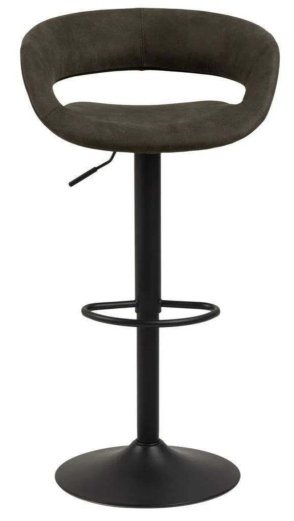 Hoker Grace MEBLIVA Z Oparciem, Regulacja Wysokości 59–80 cm - Antracytowy