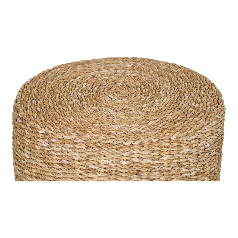 Puf MEBLIVA Rivera Okrągły Z Trawy Morskiej, Boho - Naturalny